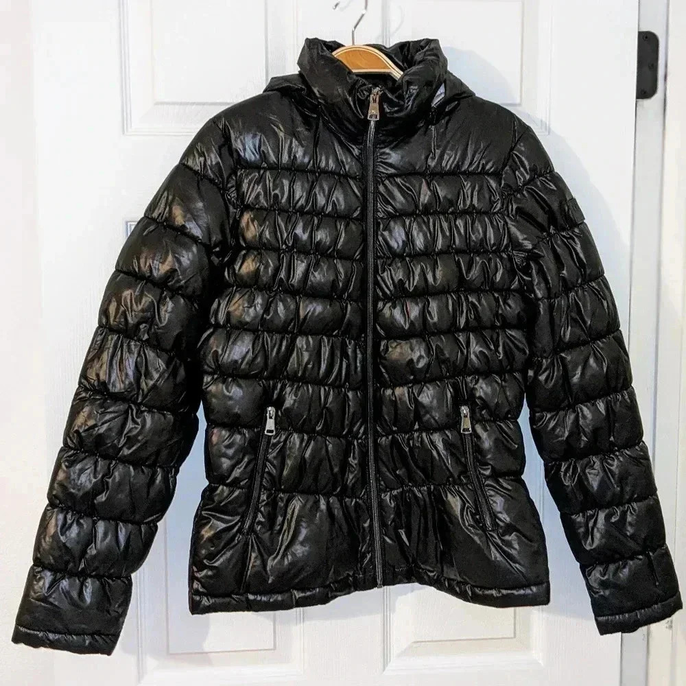 Kenneth Cole Puffer Jacket Black Warm Size Small
